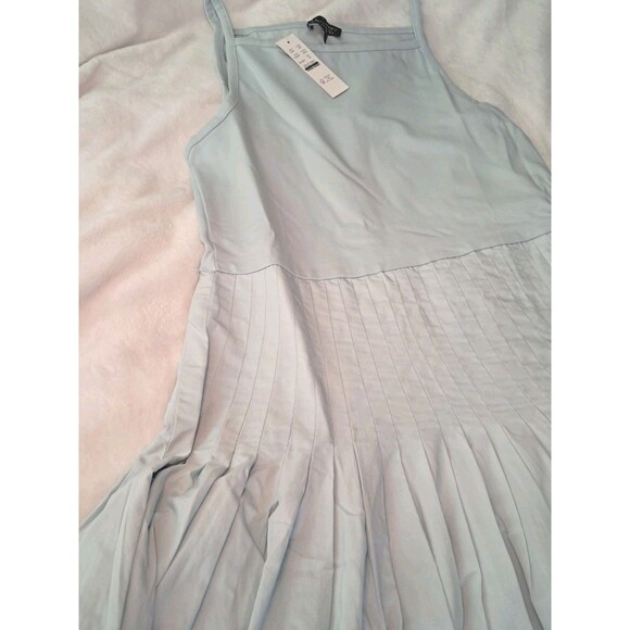 J.Crew Pintuck Mixy Dress Midi Edgewater Blue CK707 TINY MARK Size M NWT - Picture 7 of 12